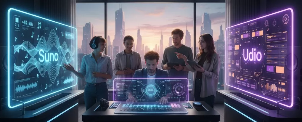 SunoとUdioはどっちが最強？AI作曲ツール2大巨頭を徹底比較！【日本語対応・音質・料金】